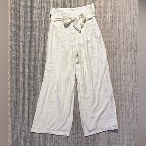 J.O.A White Belted Wide Leg Trousers - Size L